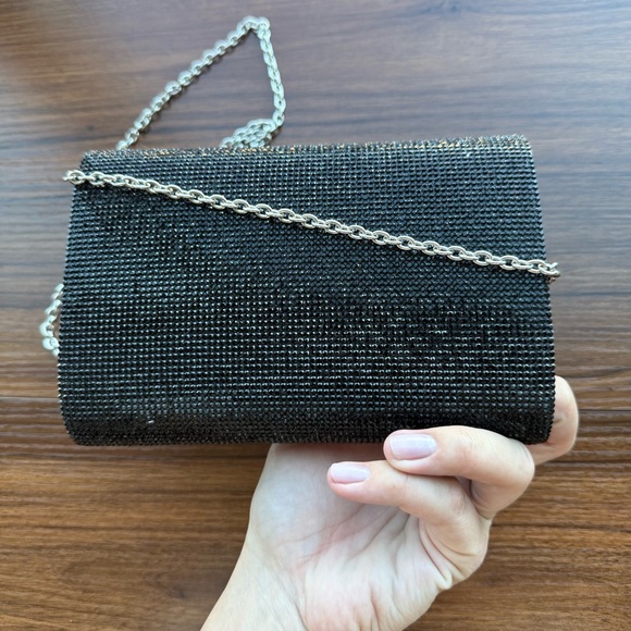 ✨ Black crystal evening handbag with chain ✨ - Picture 5 of 7
